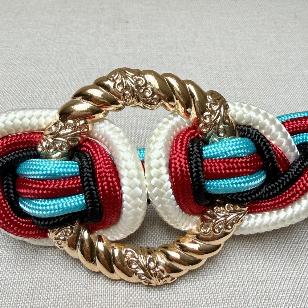 Vintage 1980s Braided Rope Cord Belt 28”
